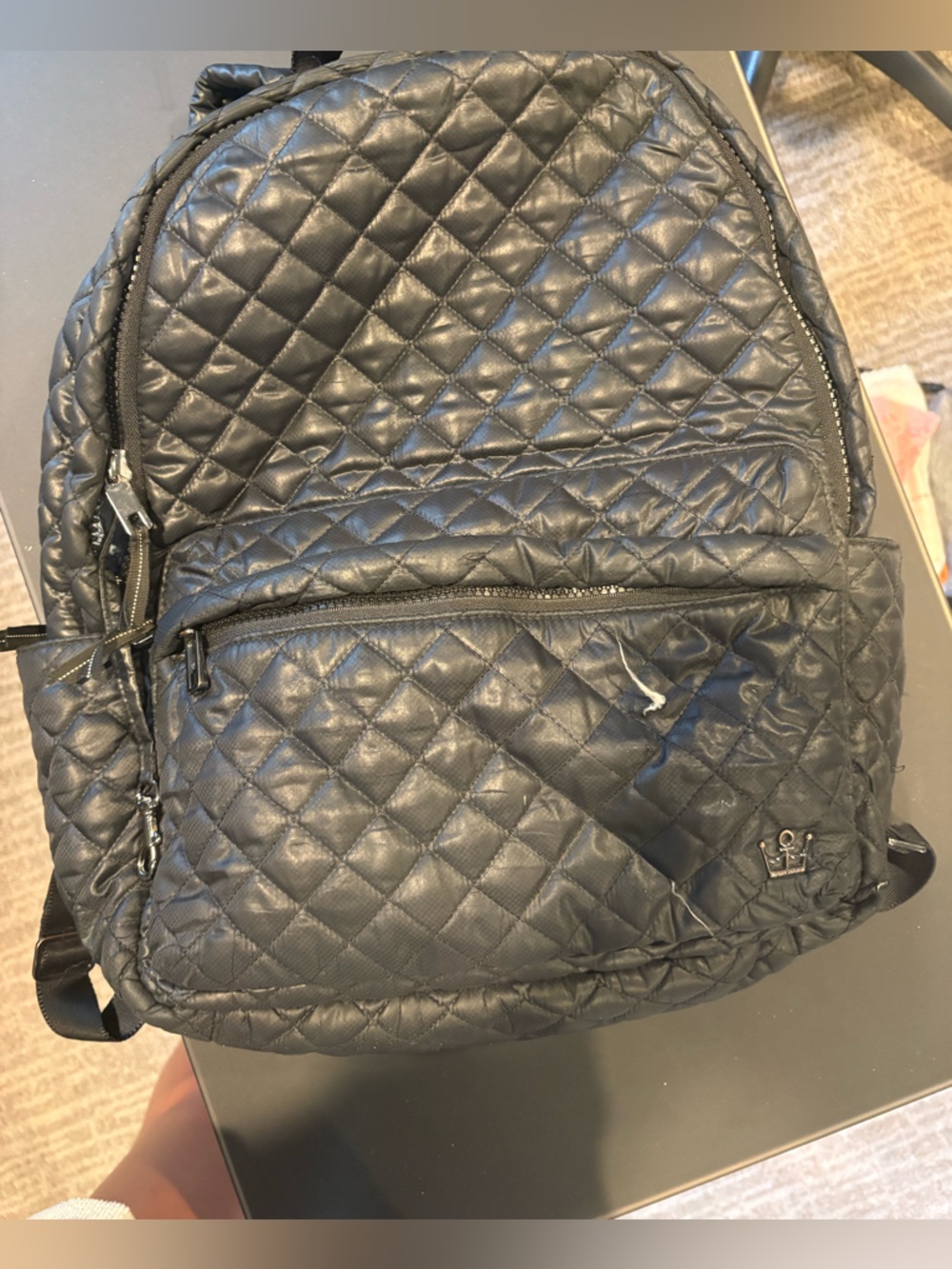 Oliver Thomas Quilted Black Backpack